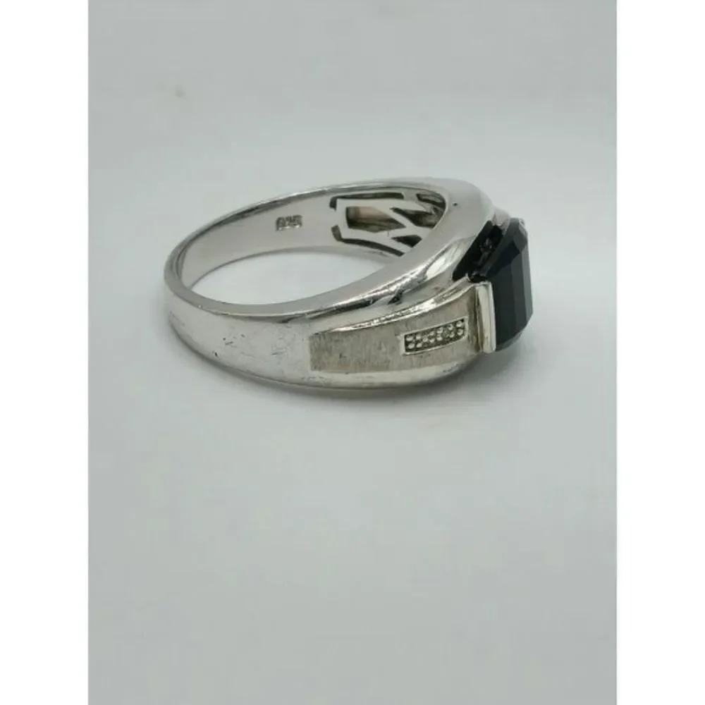 Vintage Men's Silver Black Onyx Ring